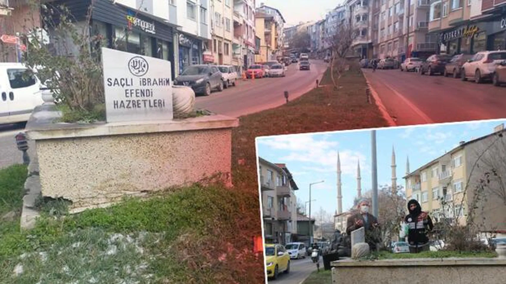 Edirne’de şaşırtan görüntü! Cadde ortasındaki mezarlar dikkat çekiyor