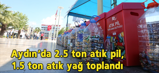 Aydın'da 2.5 ton atık pil, 1.5 ton atık yağ toplandı