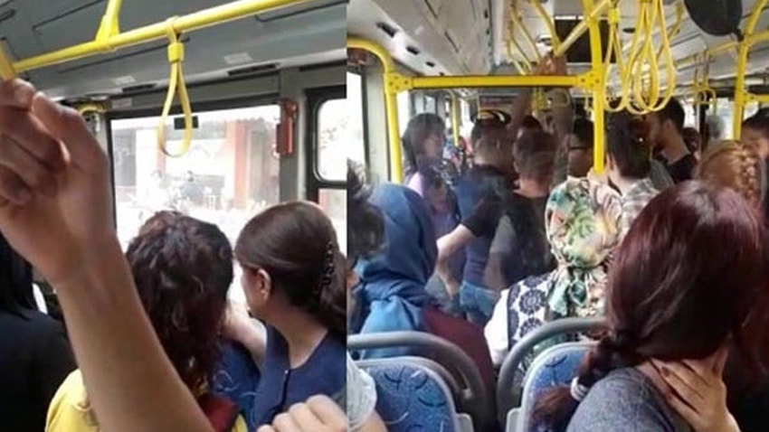 Halk otobüsünde taciz şoku!